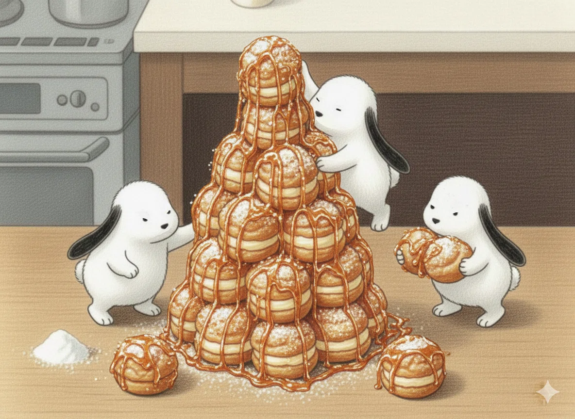 スヌーの森＃565】【絵本】「シュークリームタワーを作る」｜犬の