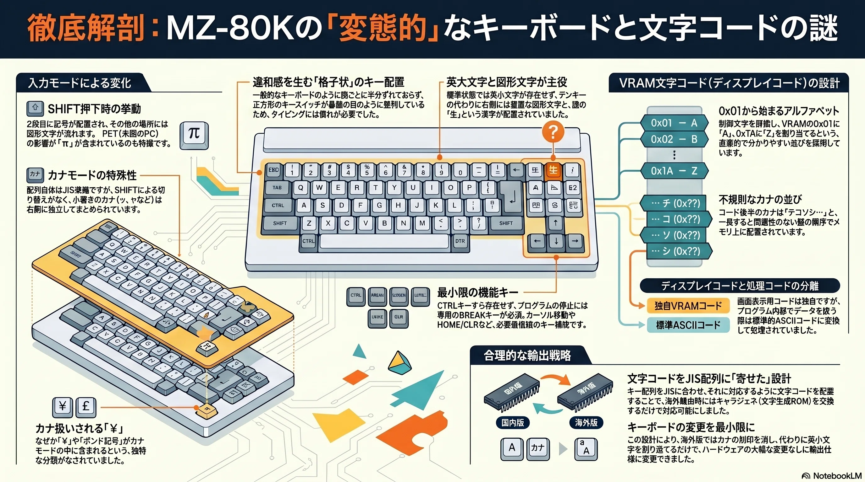 MZ80K のキーボードと文字コード｜kzn