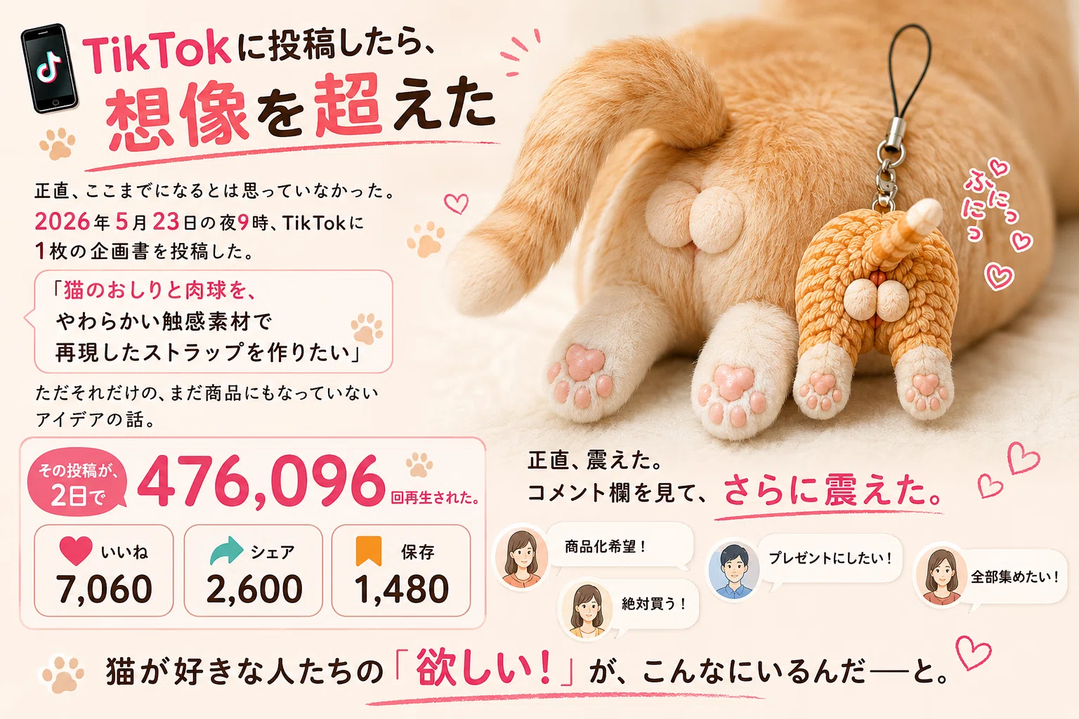 企画進行中】TikTokで累計35万再生突破！「ニャンたま さわさわ