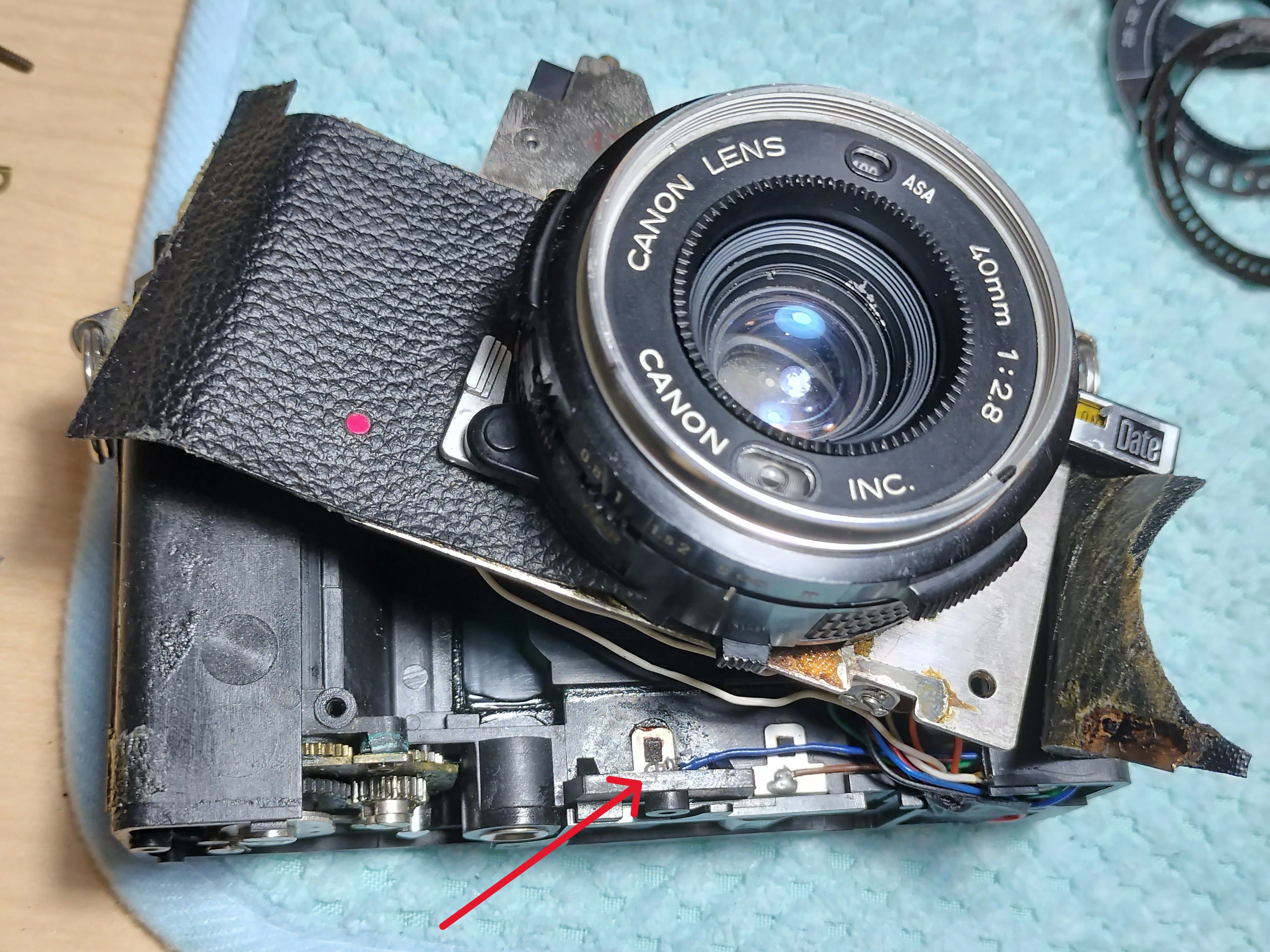 Canon Datematicの分解｜フィルムカメラ修理のアクアカメラ