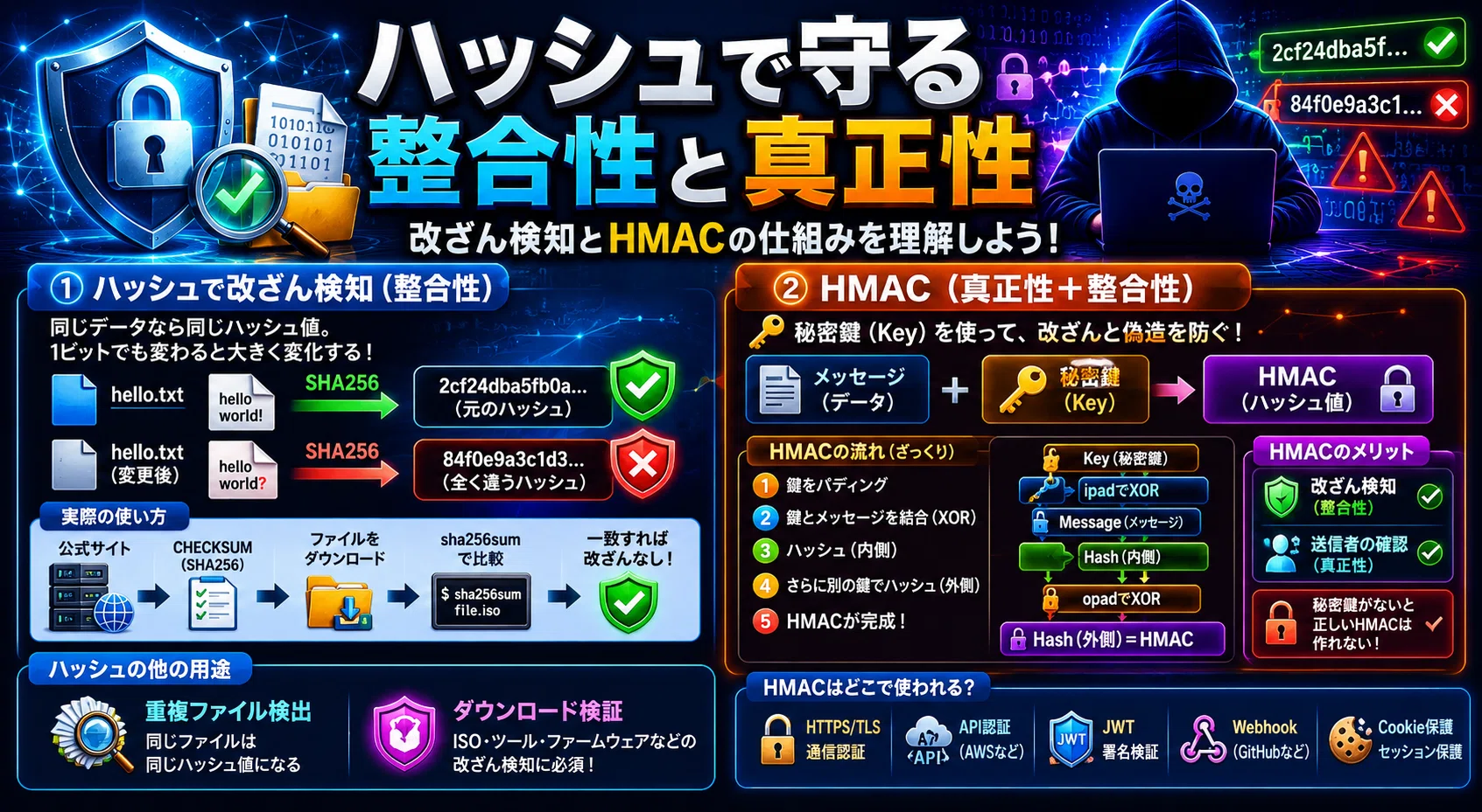 ハッシュによる改ざん検知と HMAC 入門｜まことのこと研究所