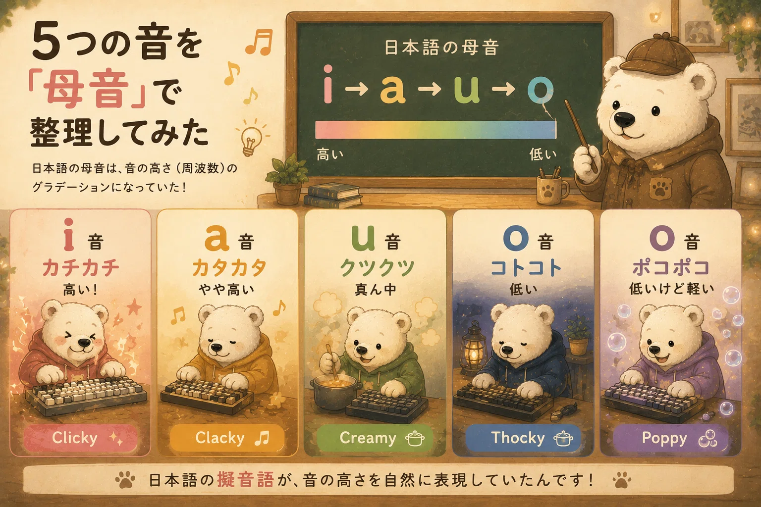 大人の絵本🧸クマと5つの打鍵音♪｜るきべあ🐻音楽制作×ガジェット