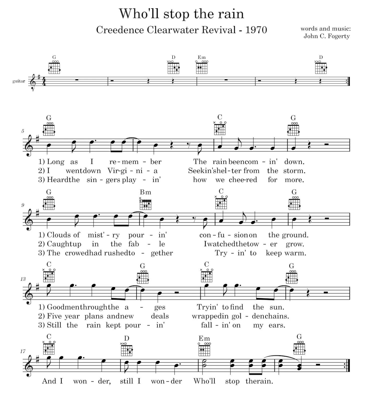 セッション定番曲その271：Who'll Stop The Rain? by CCR｜Kohji Yoshida