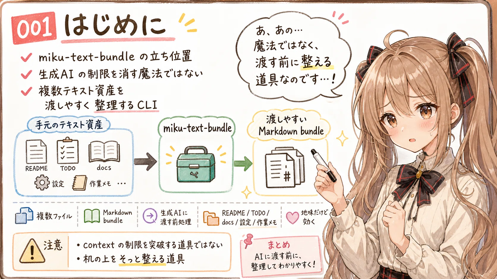 miku-text-bundle] 複数のテキストファイルを生成AI向け Markdown