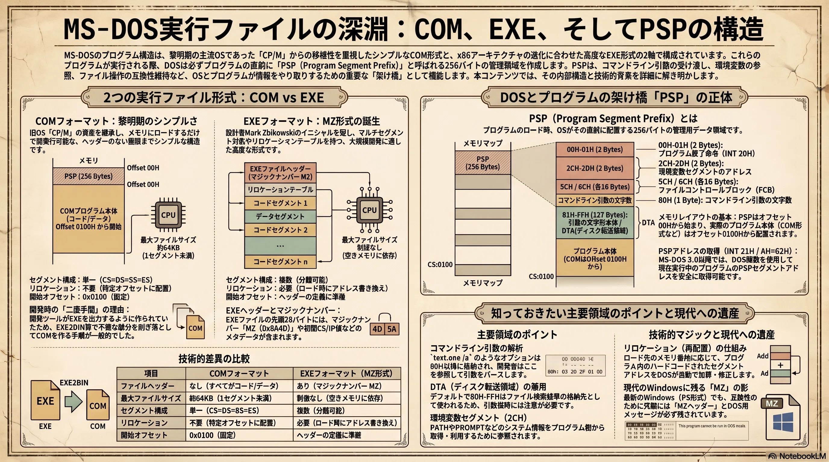 伝説の書『MS-DOSエンサイクロペディア』Vol.1 を読み解く その4：EXE