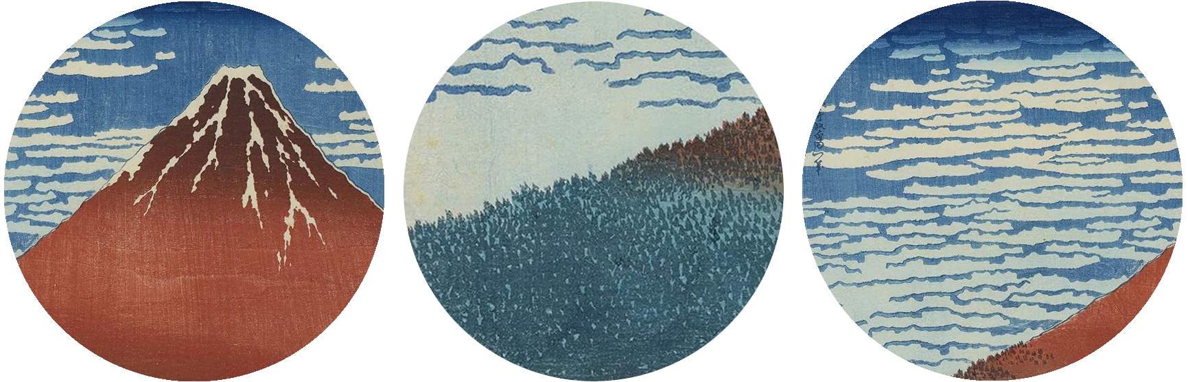 冨嶽三十六景」展出品作② 葛飾北斎《凱風快晴》天保元年～4年頃（1830