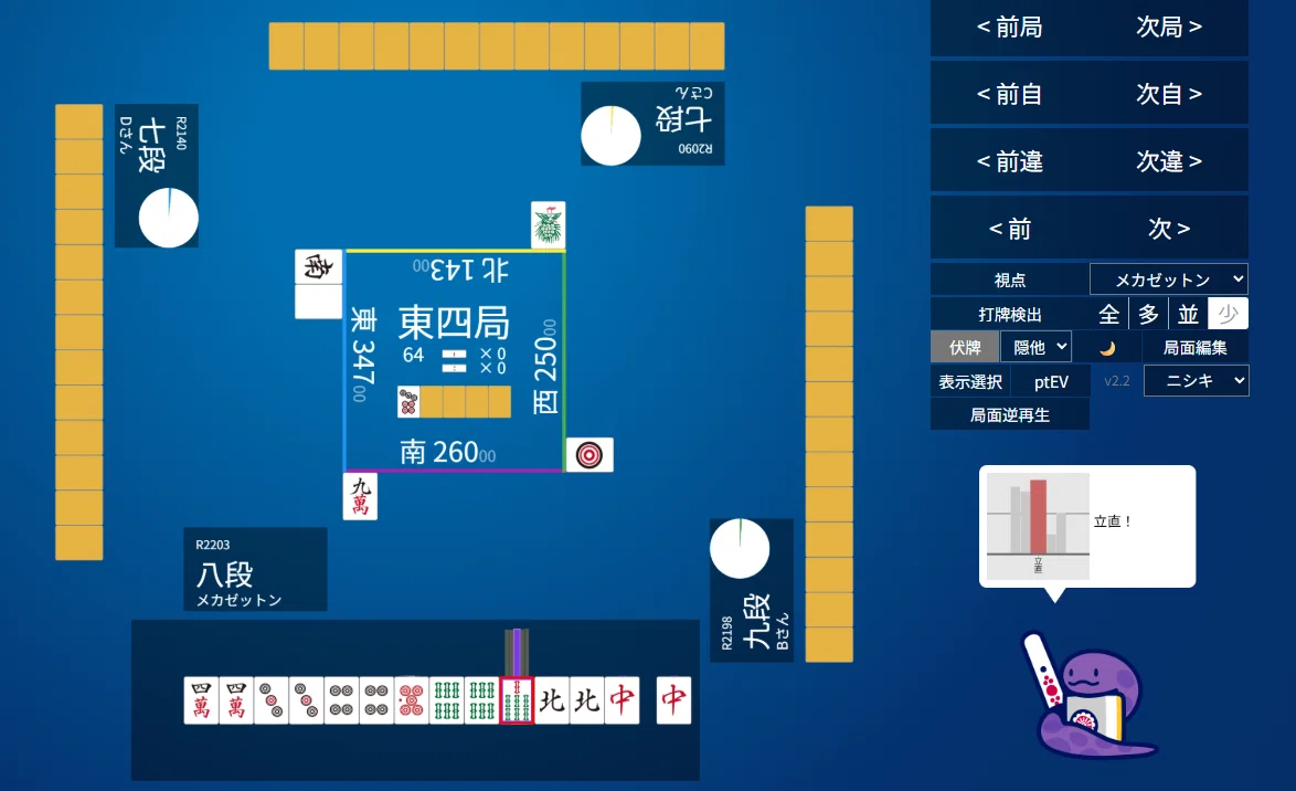 天鳳十段タッチを目指して毎日更新する麻雀note1370日(1休)｜メカZ