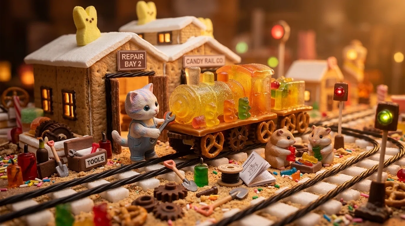 お菓子の国ミニチュア・ジオラマ】猫とハムスターの人形世界を作るため