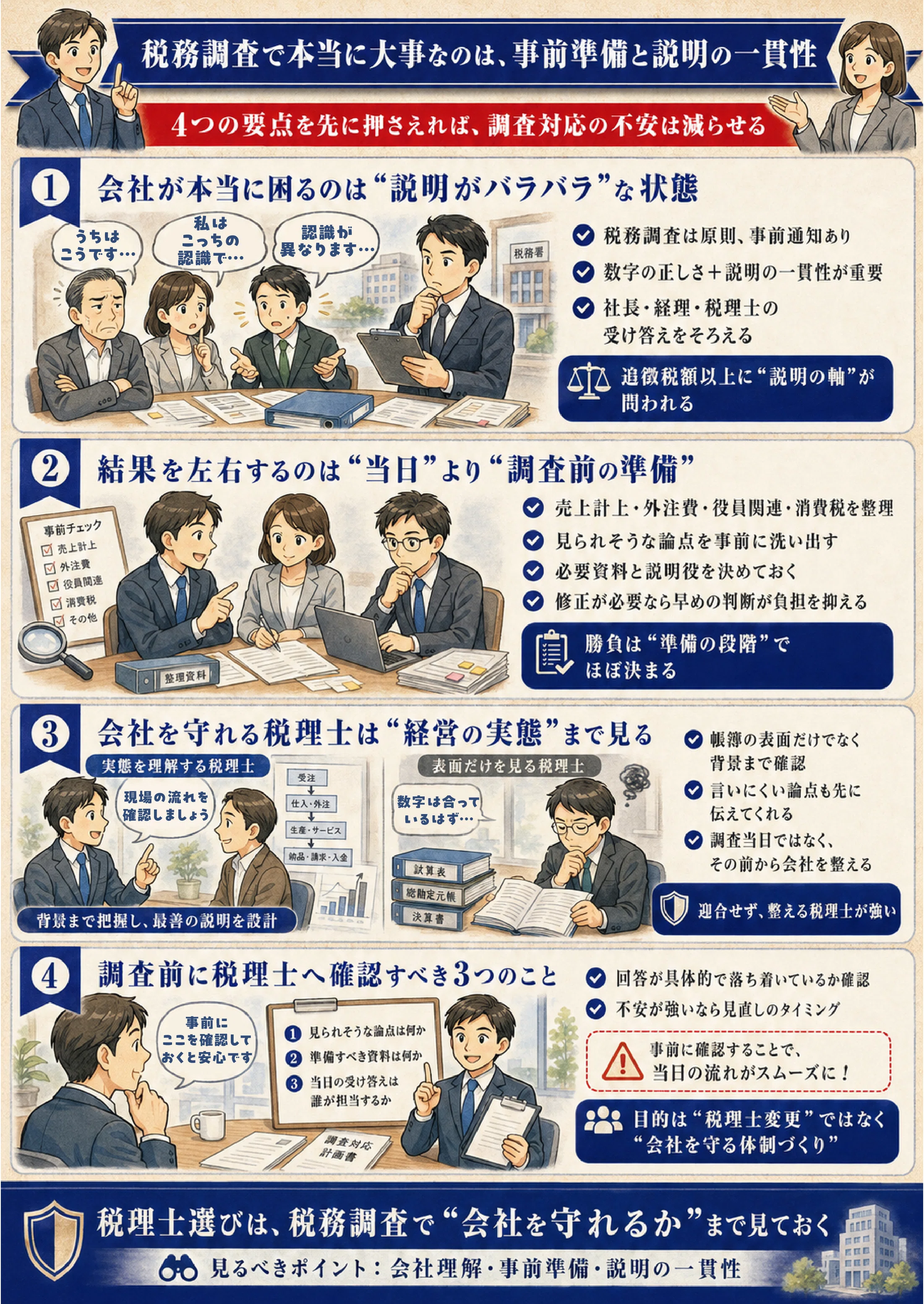 税務調査が入った時、税理士の対応で会社の運命が分かれた話｜税理士を