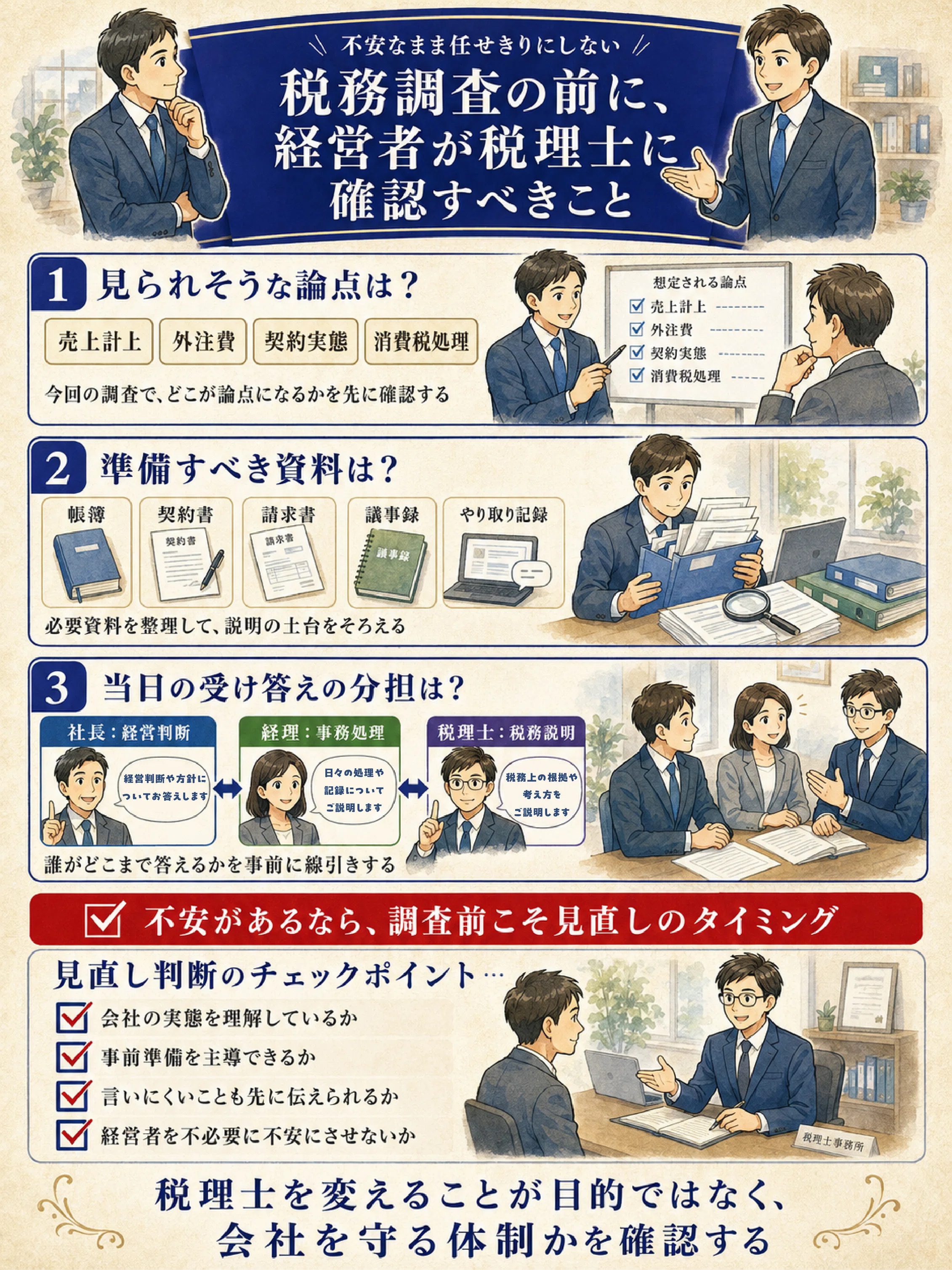 税務調査が入った時、税理士の対応で会社の運命が分かれた話｜税理士を
