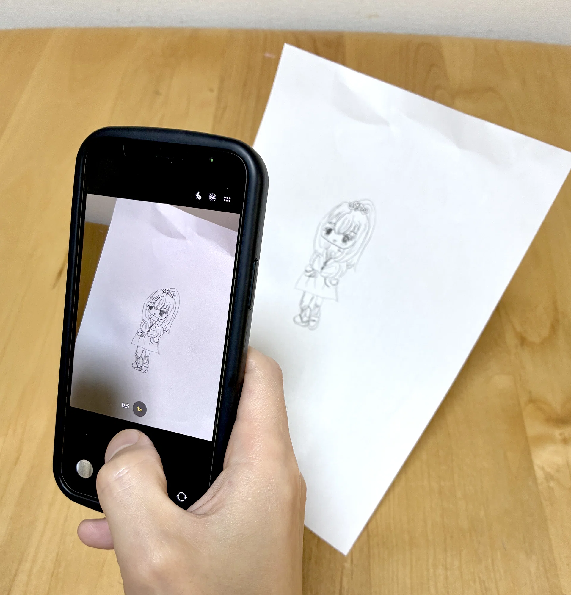 E4白黒画「初めての孫」 子どもの落書きが漫画になる。ChatGPTと遊ぶAIネイティブ世代の