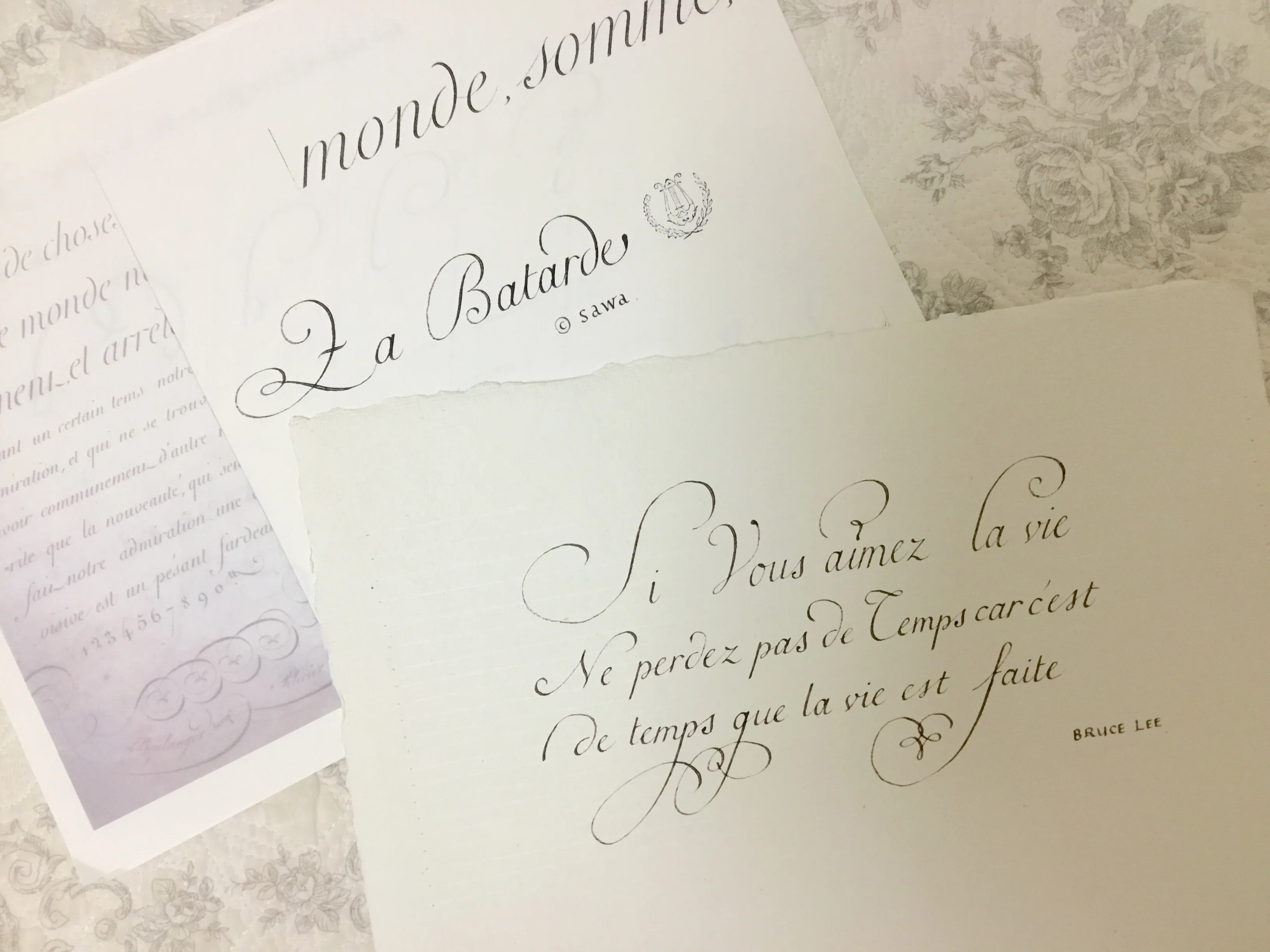 フランス語で書いたブルース・リーの言葉｜フランチェスカ