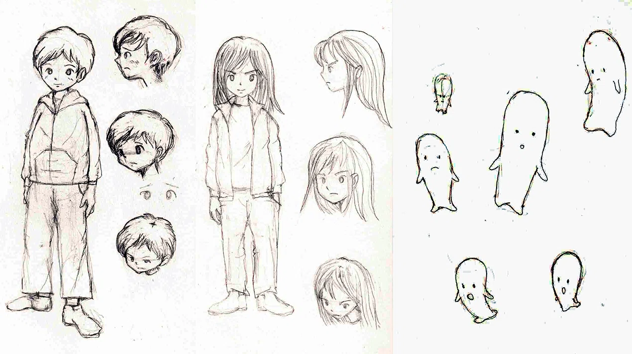 手描き線画 人間キャラクター 鉛筆ラフ1枚が、257頁の本の主人公になるまで—手描き線画をAIで着色