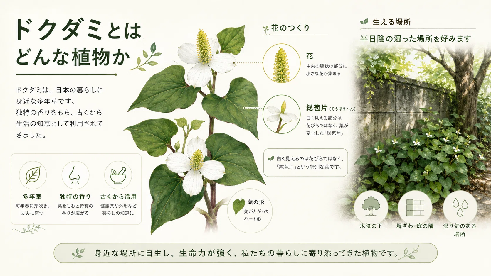 ドクダミで健康づくり 身近な薬草ドクダミその効用と用い方！！ / 新星