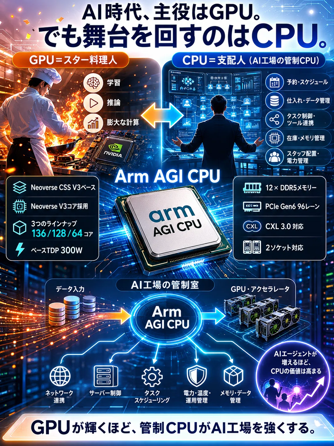 GPUの裏の136コア、Armは管制室を売る｜Koji 投資家・トレーダー
