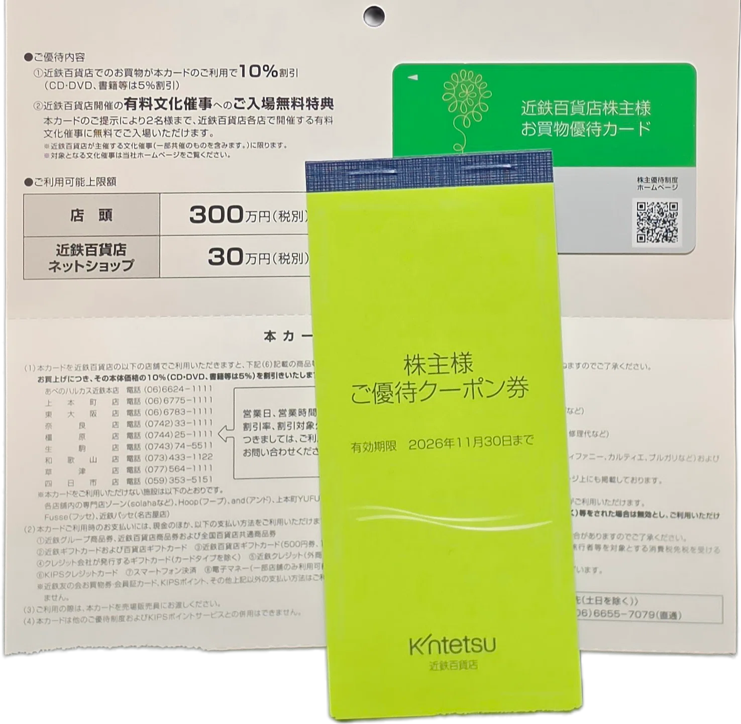 近鉄百貨店の株主優待が届く｜八洲加美世