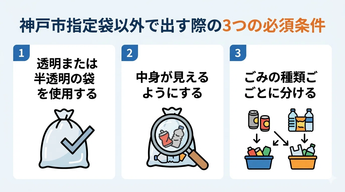 ペットボトル 神戸市 ゴミ袋 持ち手付き ジャパックス 指定袋 透明 横