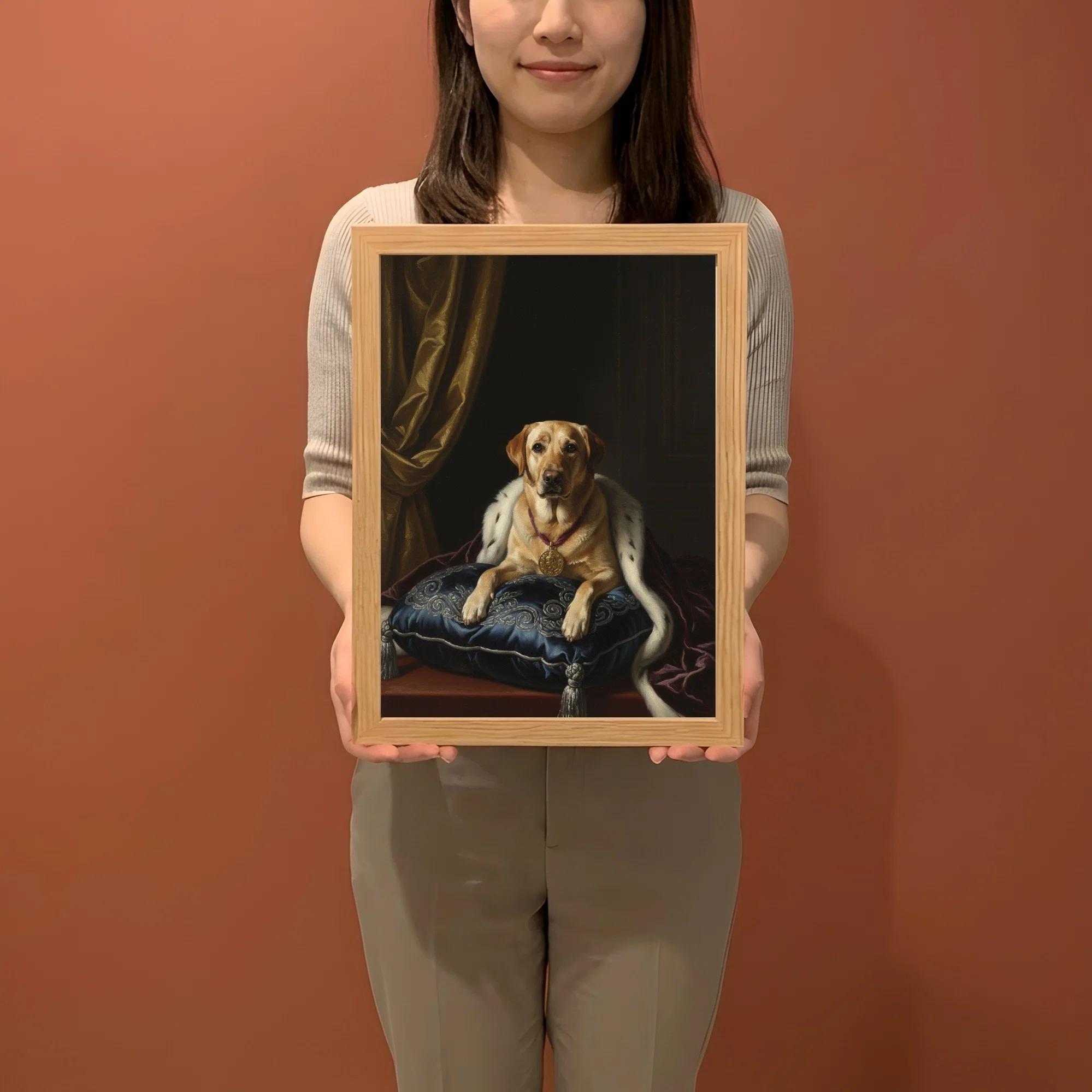 ラブラドールレトリバーのルネサンス肖像画額装プリントができました