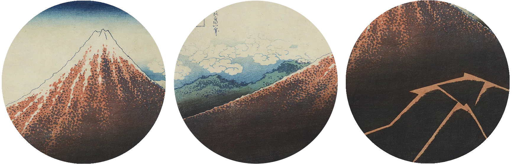 冨嶽三十六景」展出品作④ 葛飾北斎《山下白雨》天保元年～4年頃（1830