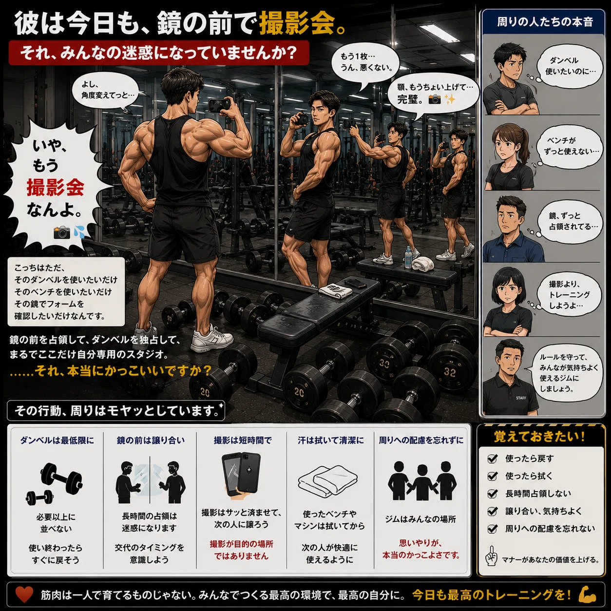 ?️‍♂️? トレーニングジムにいる「勘違いナルシスト」問題 