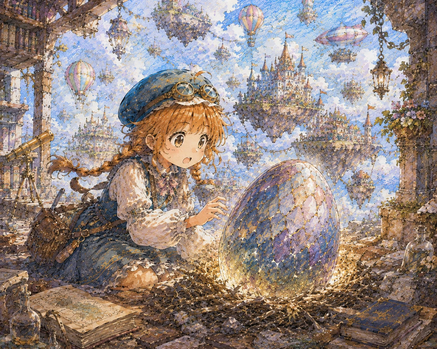 仮想絵画展⑱』ポロンと気球の街（原案）短編幻想（コメント大歓迎