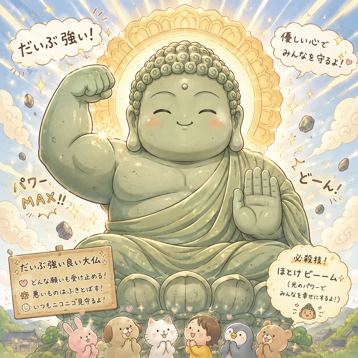 生成AI】だいぶ強い良い大仏をChat GPTに描いてもらった。｜ラジオ 