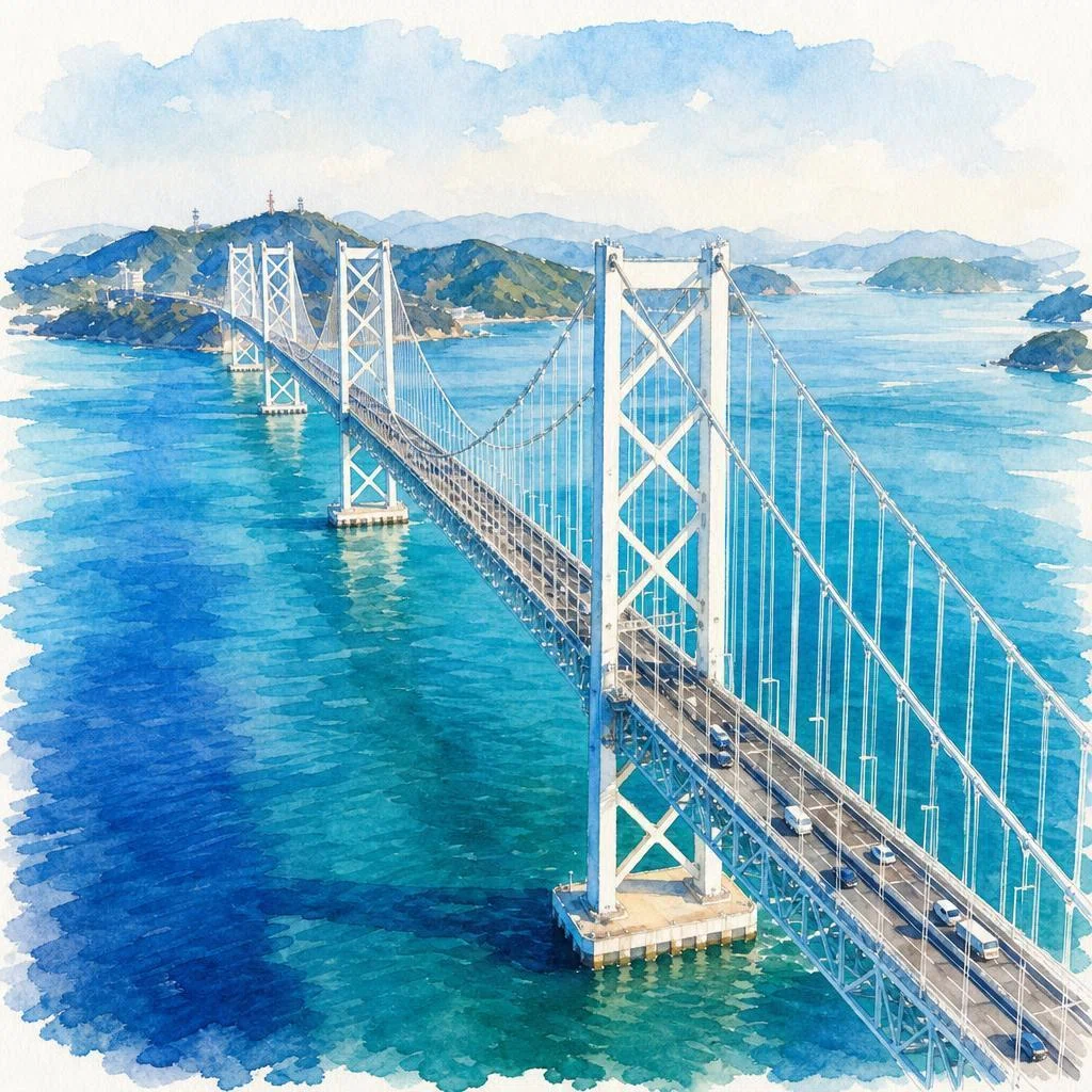 瀬戸内海をまたぐ、青と白の叙事詩。開通39年を迎えた「瀬戸大橋」に