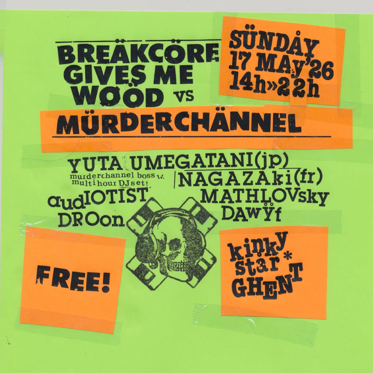 ヨーロッパ遠征記録:BREAKCORE GIVES ME WOOD vs MURDER CHANNEL編｜梅 