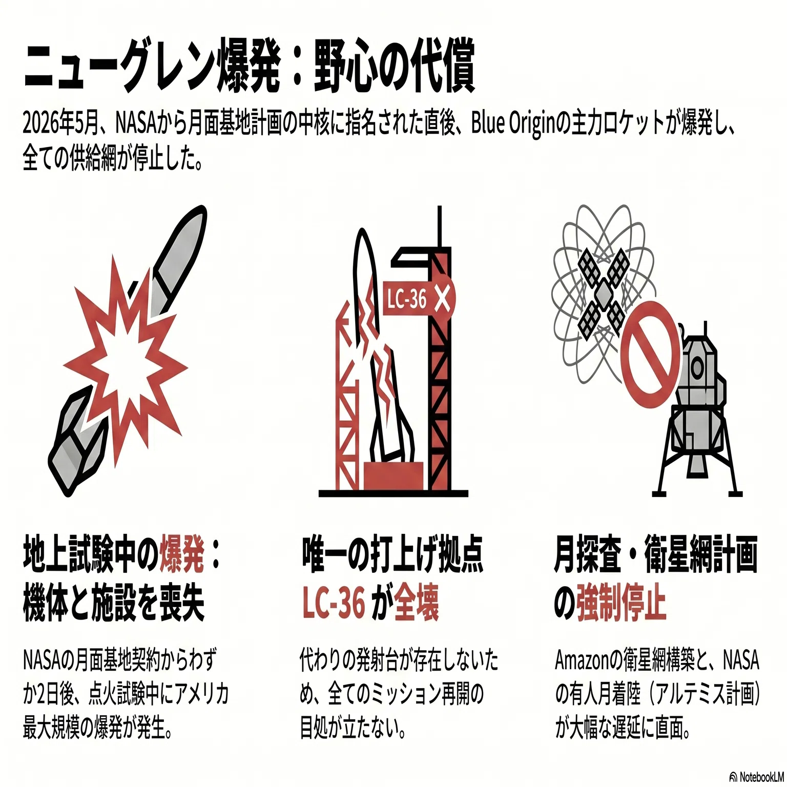 月面基地計画の翌朝に爆発——New Glennが突きつけた、宇宙ビジネスの
