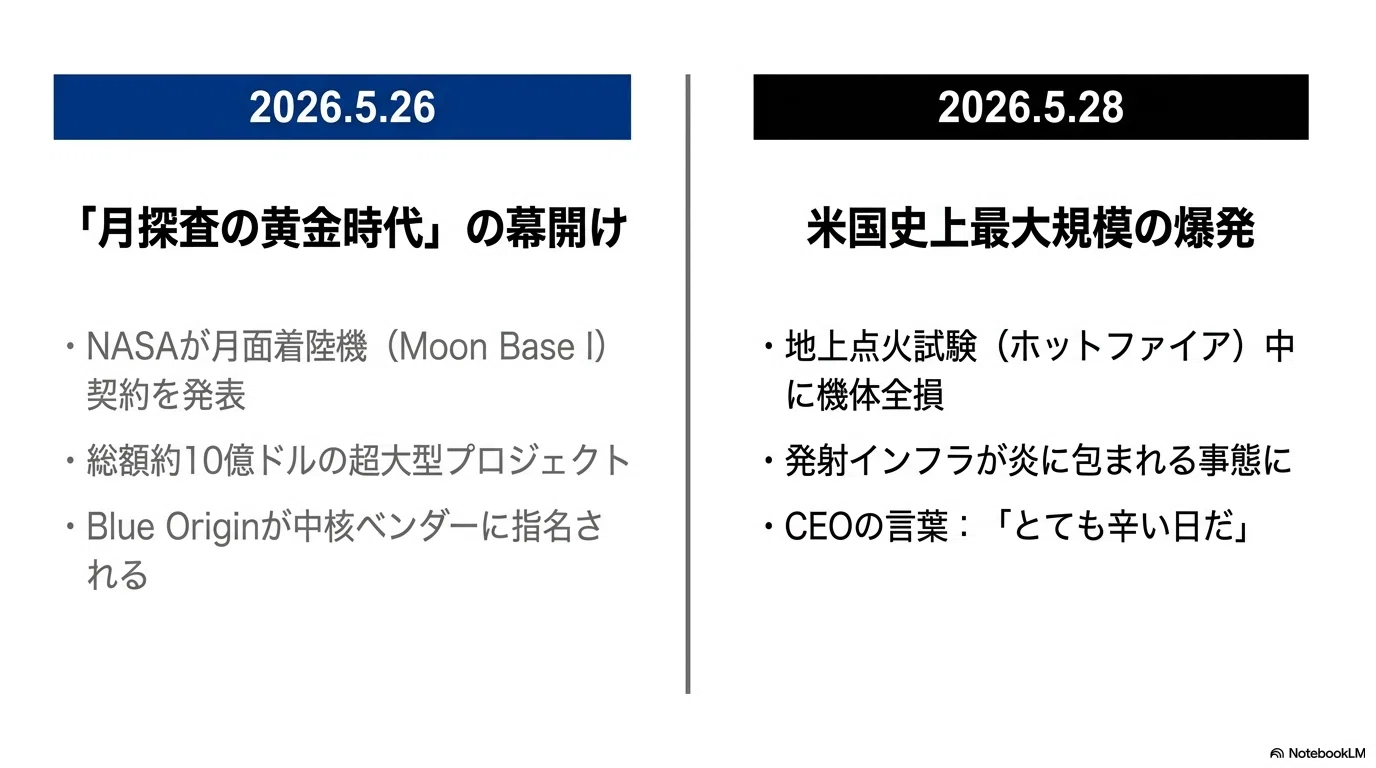 月面基地計画の翌朝に爆発——New Glennが突きつけた、宇宙ビジネスの