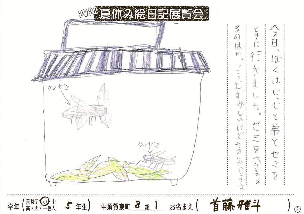 夏休み絵日記展覧会（第2回）2022年｜田代しんたろう