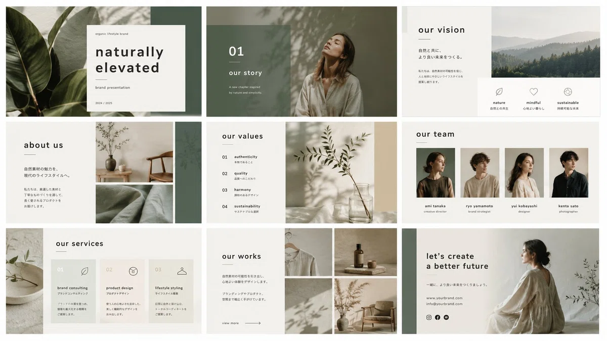 Organic Editorialのスライド例