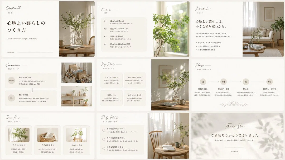 Natural Lifestyleのスライド例