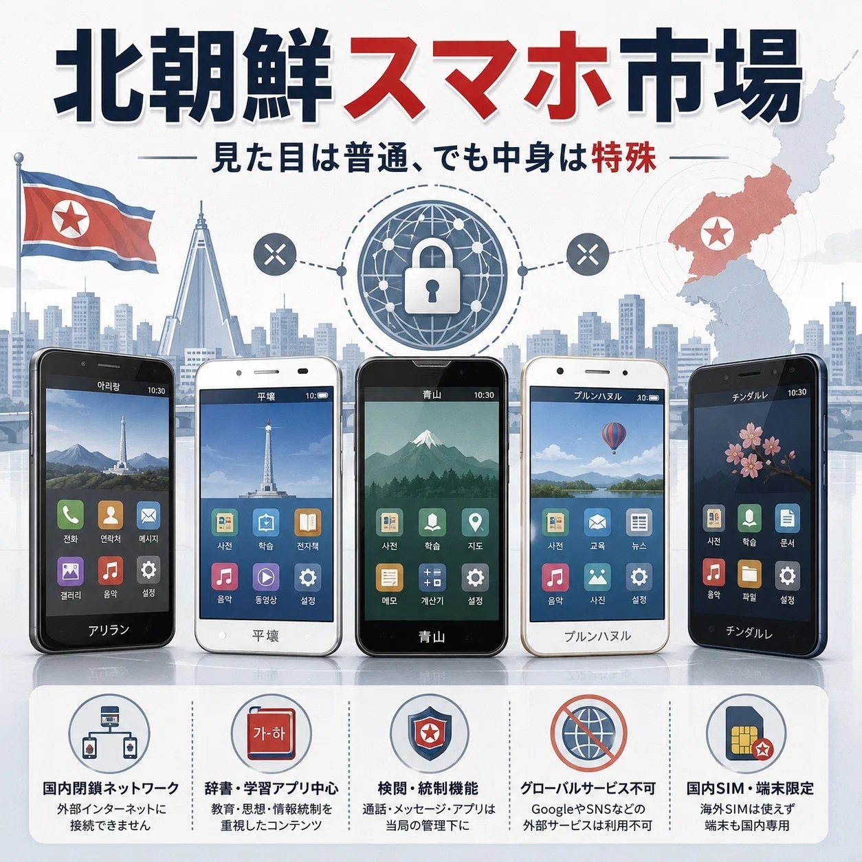 🇰🇵🇰🇵北朝鮮スマホ市場の実態便利な道具なのに、自由にはつながれ