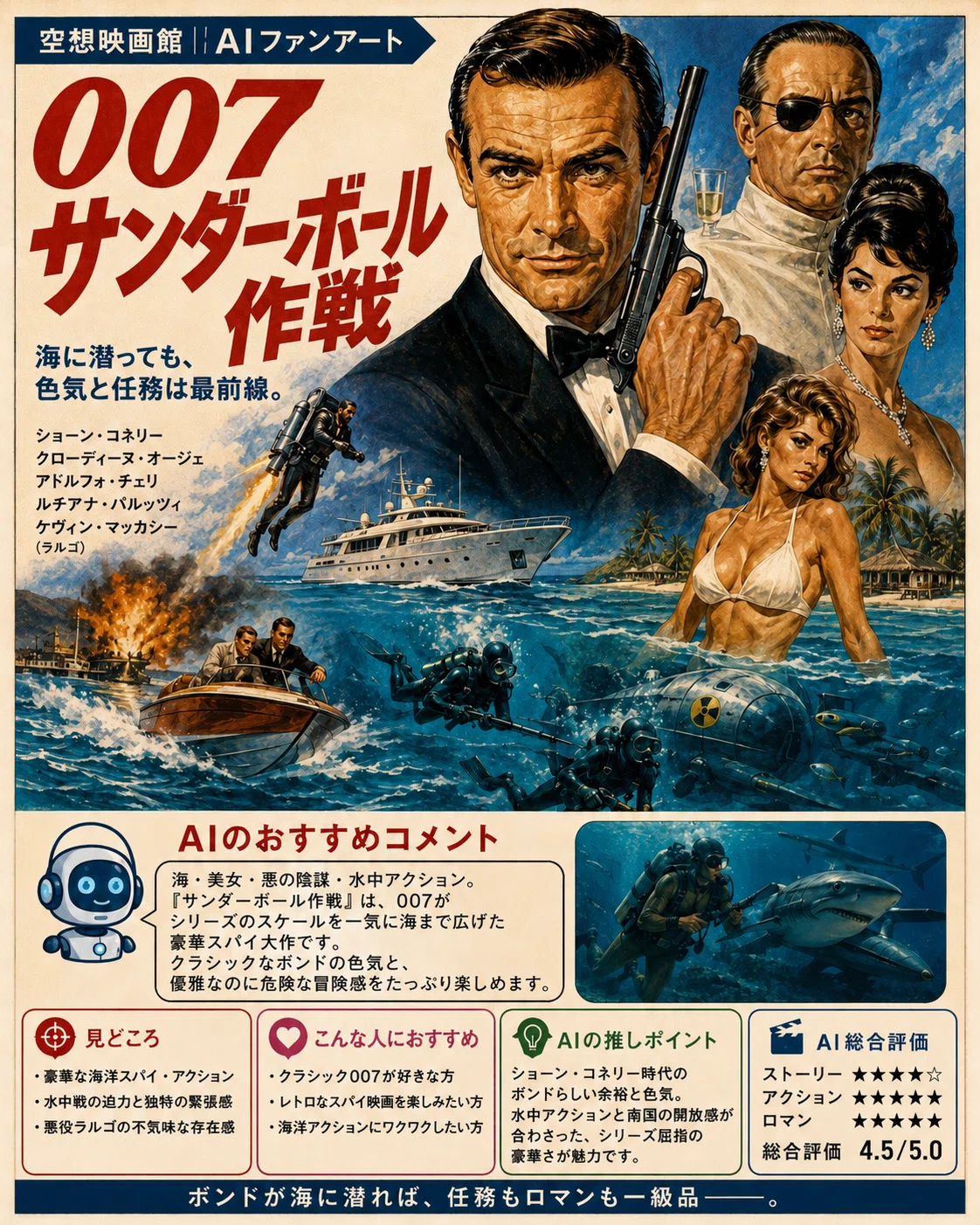 空想映画館｜AIレビュー #69『007 サンダーボール作戦』海に潜った