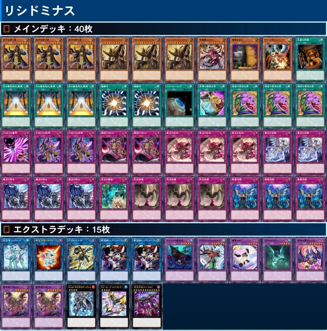 遊戯王　デッキ　原石　アポピス　デモンスミス　セルケト　リシド　04240 遊戯王MD/OCG】リシド全まとめ｜くにお