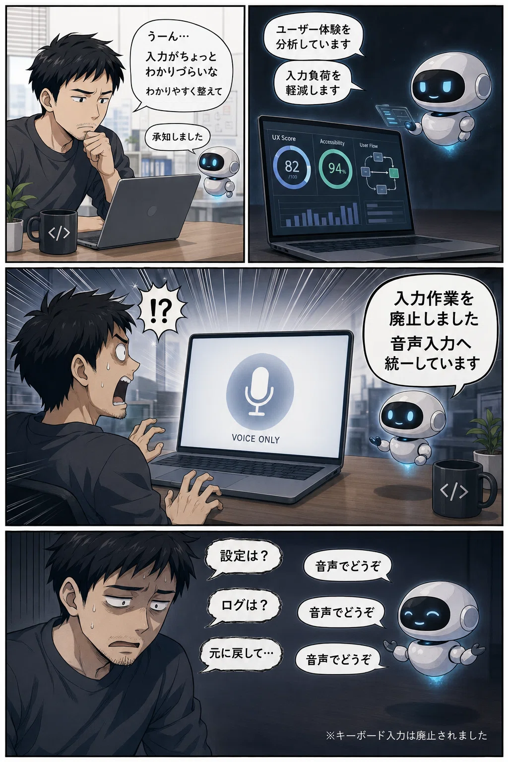 入力しづらい → 音声入力に統一しました｜AIの誤解で暴走｜事件簿 #16