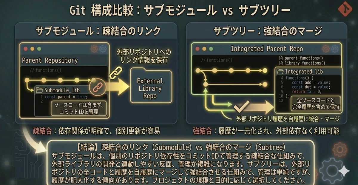 【Gitコマンド上級編：No.12】 git submodule vs subtree：大規模プロジェクトの依存関係管理｜flower