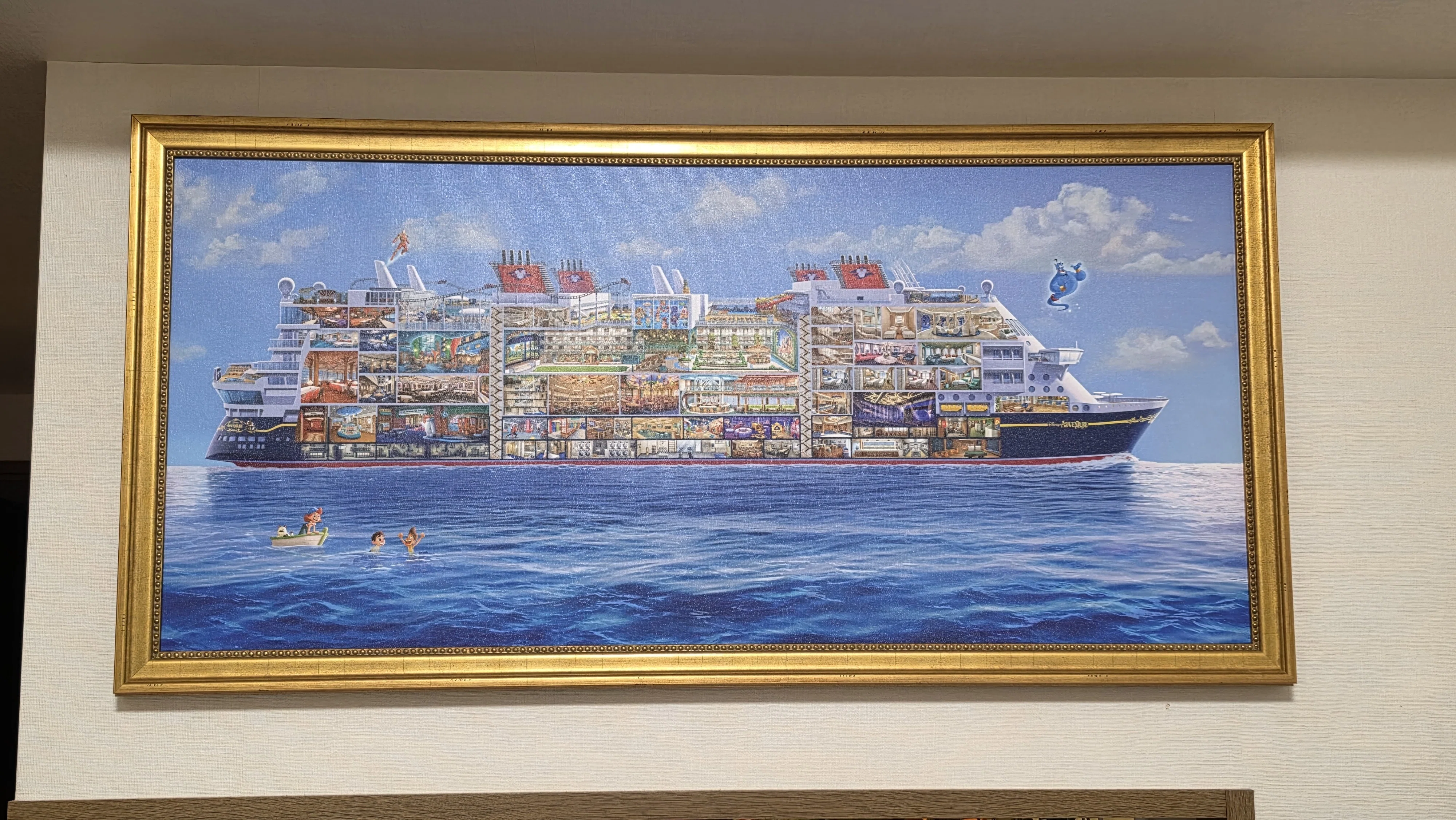 額付キャンバスアートの絵の飾り方: ディズニーアドベンチャー号購入品