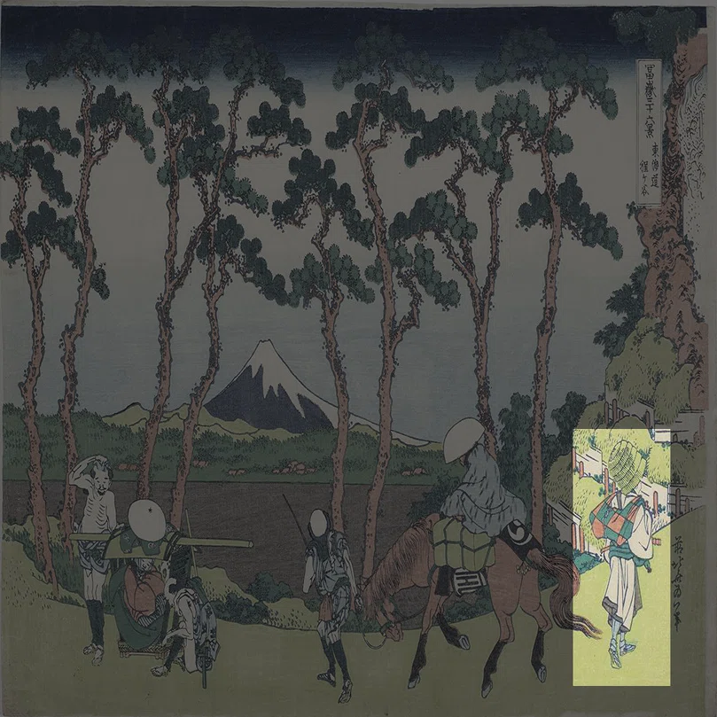 冨嶽三十六景」展出品作⑧ 葛飾北斎《東海道 保土ヶ谷》天保元年～4