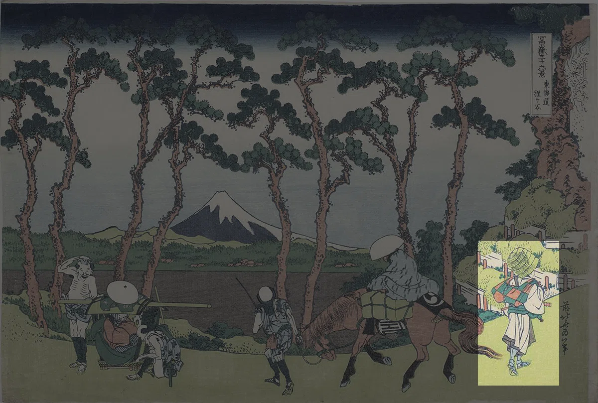 冨嶽三十六景」展出品作⑧ 葛飾北斎《東海道 保土ヶ谷》天保元年～4