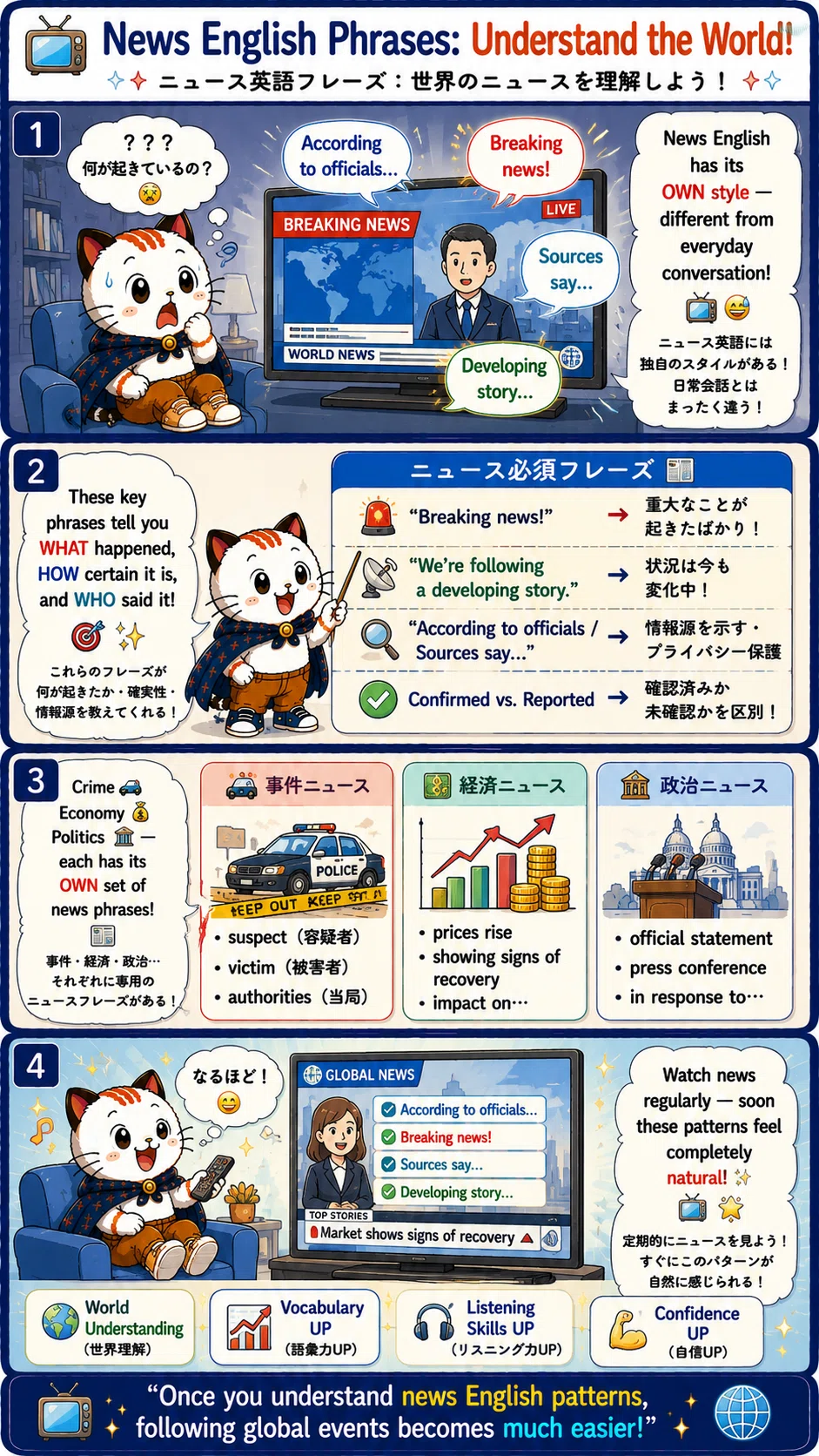 ニュース報道の英語🎤🌍✨ 英語が上達する！英語シャドーイング教室