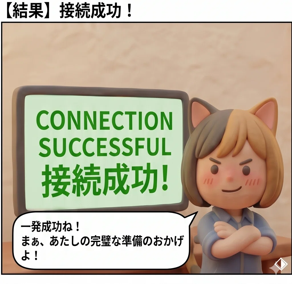 ESP32とFirebaseの接続の4コマ漫画の4コマ目