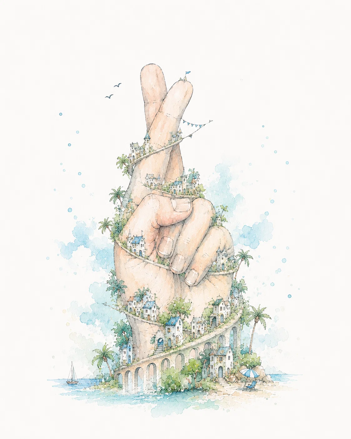 現代アートイラスト』水彩＋インク画✕シュルレアリスム｜KeNsHi