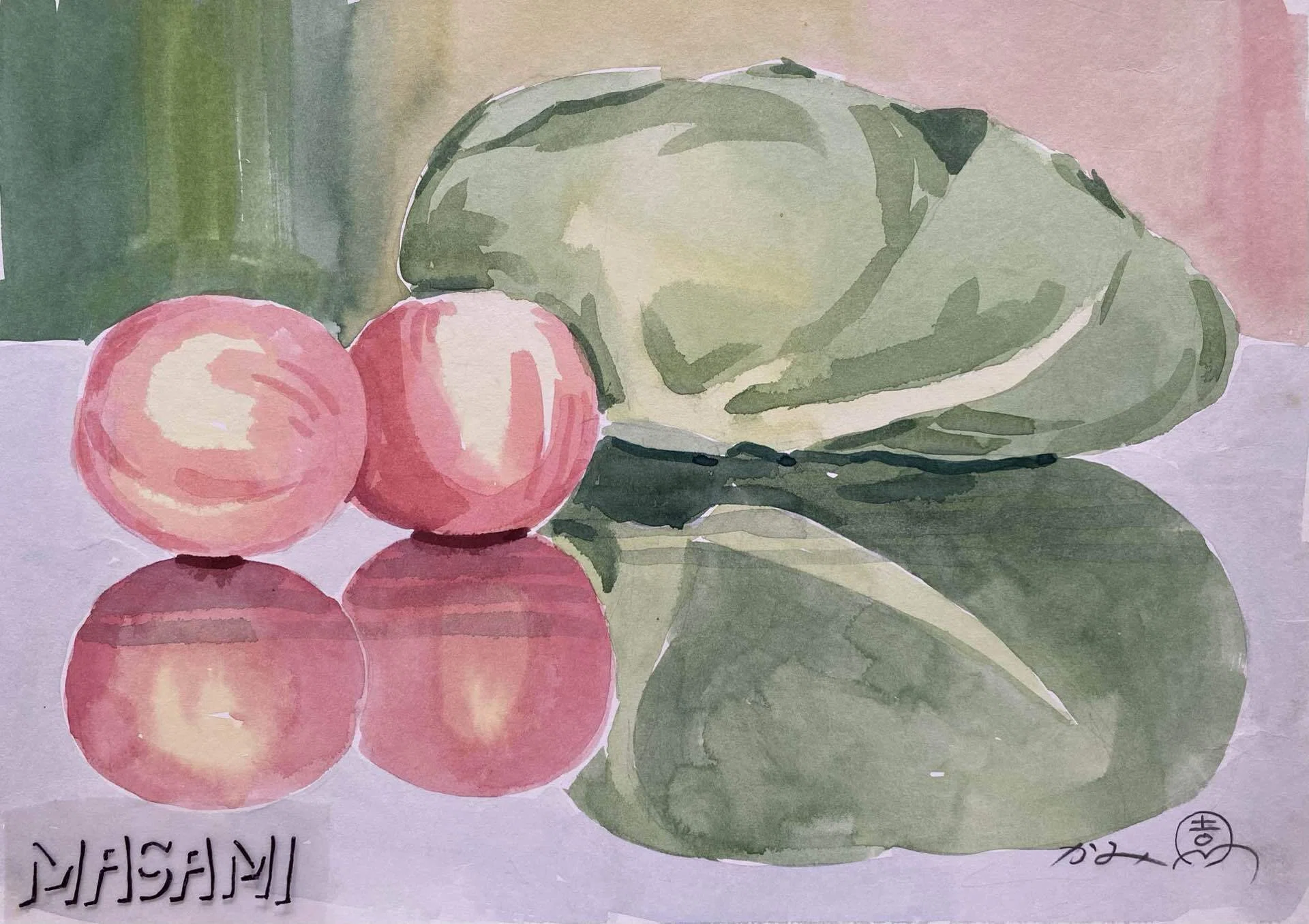 48 Masami Kamizono's Transparent Watercolor Paintings: Peaches and
