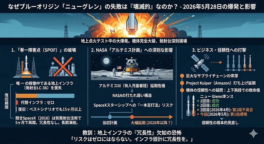 なぜBlue Origin「ニューグレン」の爆発は“壊滅的”なのか？単一障害点