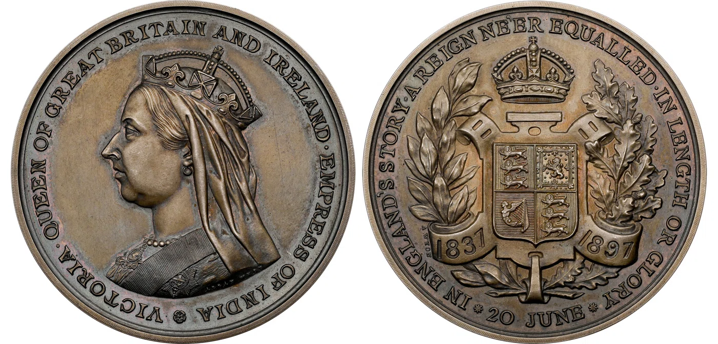 コ*木様 1874年英国　ヴィクトリア女王ダイヤモンドジュビリー大型銅メダル 1897年 グレートブリテン ヴィクトリア女王 ダイヤモンドジュビリー