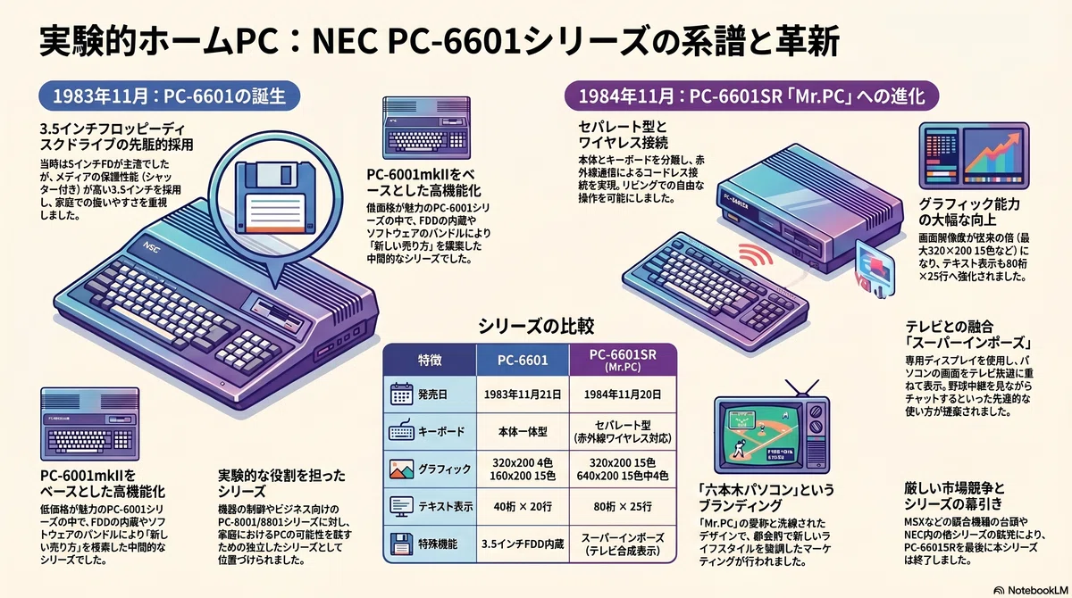 PC-6601とPC-6601SR - 実験的な役割を担ったホームPC｜kzn