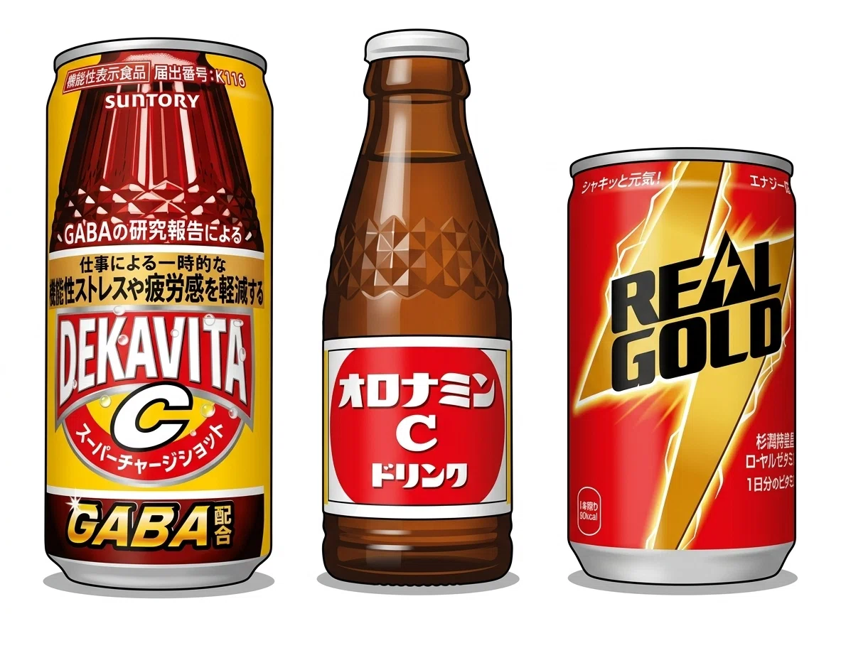 オロナミンC 80本　REAL GOLD Original 40本 デカビタ・オロナミンC・リアルゴールドを飲み比べてみた！｜超ちんあなご