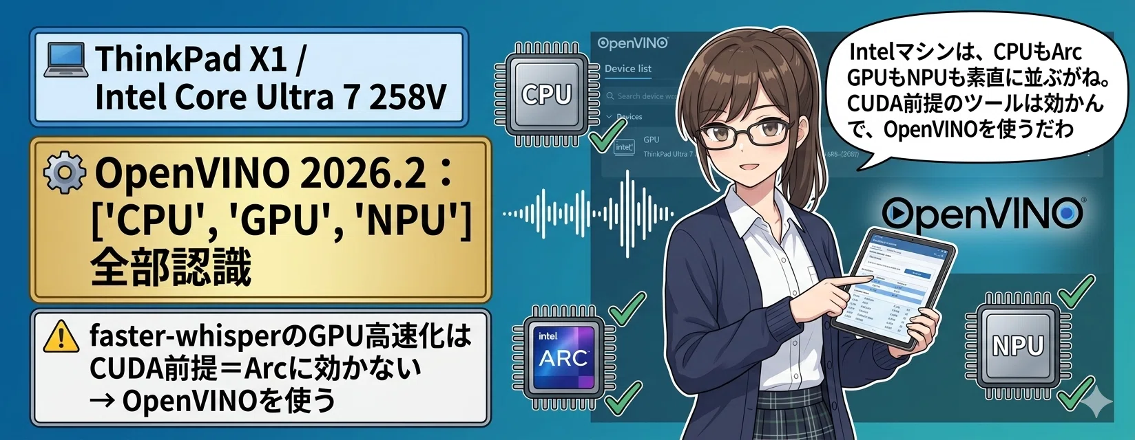 クラウドに声を出さずに、X1の中だけでどこまで速い？ ― ローカル音声